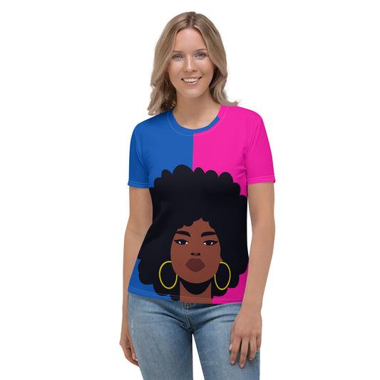 T-Shirt afro femme - Yana Rose et Bleu